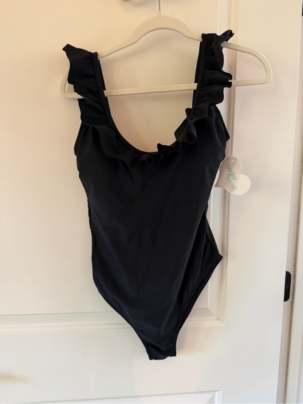 Lolli Black Ruffle-Trim One-Piece
